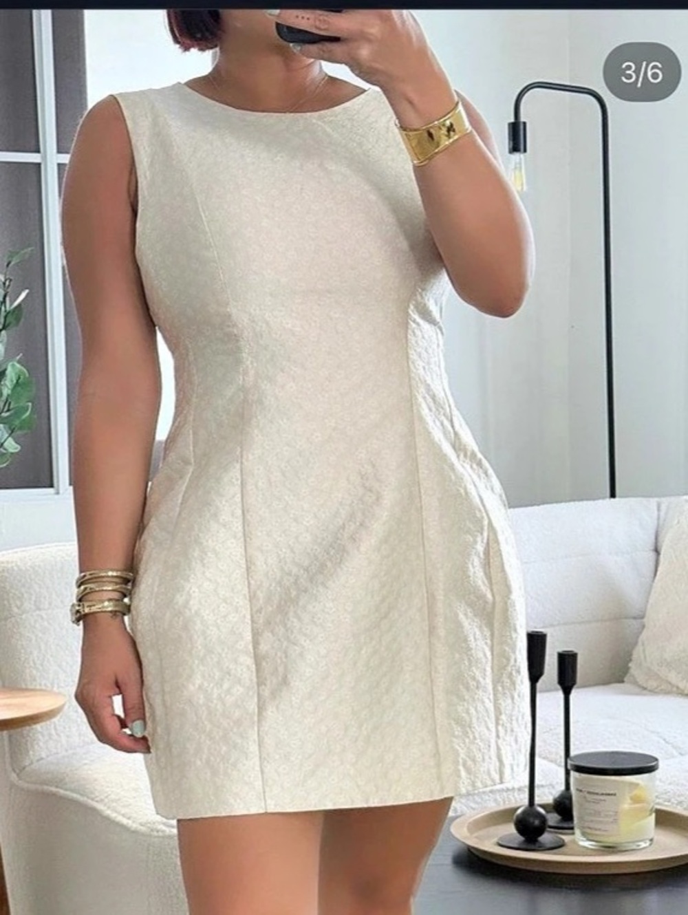 Structured Mini Dress in Cream Like New